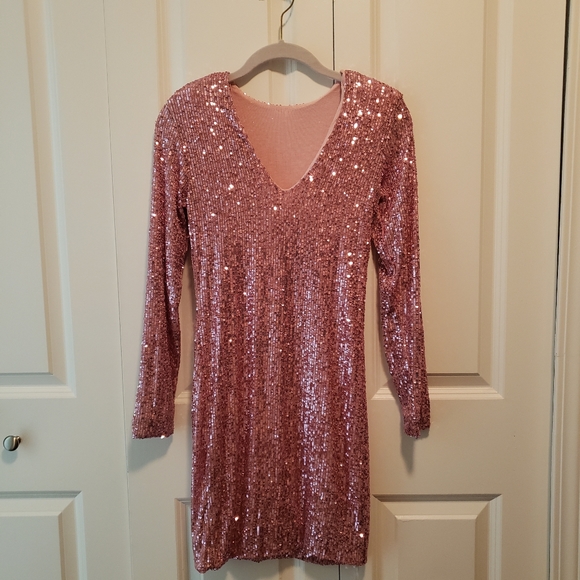 KAOS Mini Dress in Pink Sequins Size US 8 EU 38 Brand New NWT - Picture 10 of 12